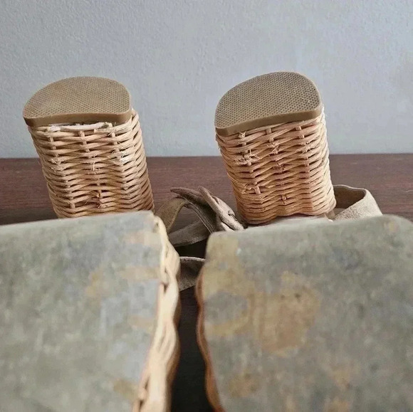 Jeffrey Campbell Amma Wicker Heeled Sandals Size 7 - Picture 9 of 9